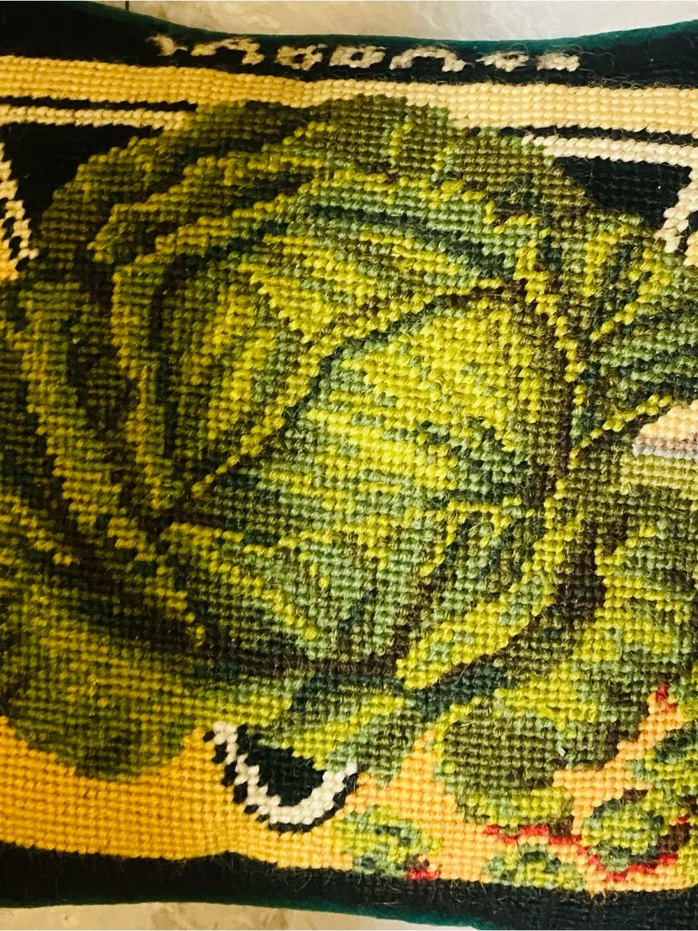 Vintage Emperial Elegance Wool Needlepoint Decorative Pillows Cottagecore